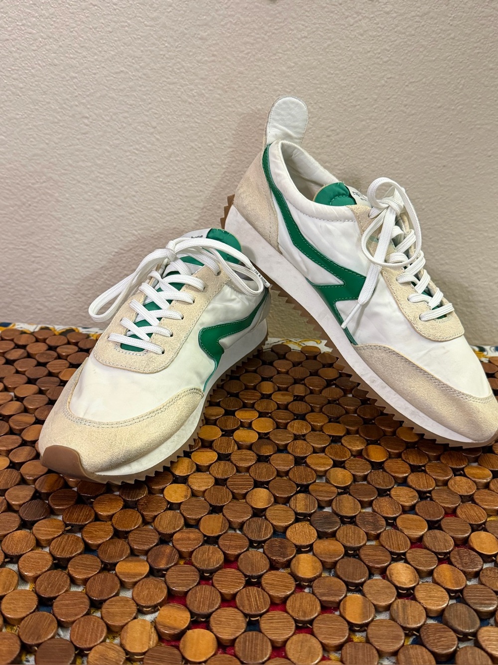 Rag & Bone Retro Runner Sneakers Green Cream Size 39 women’s 9
